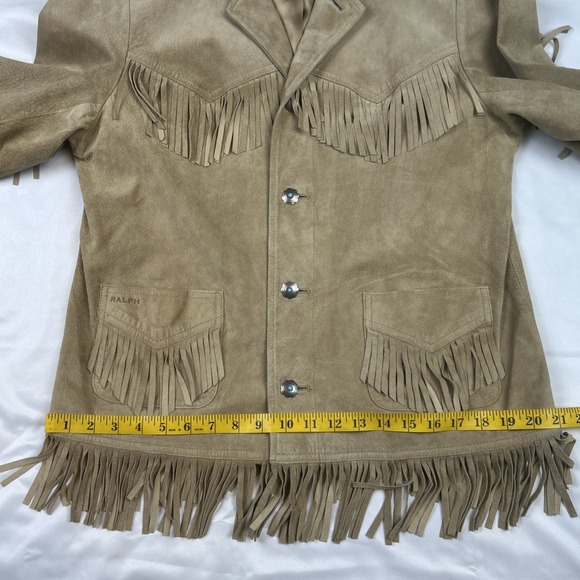 Polo Ralph Lauren Suede Fringe Jacket Leather Western Concho Authentic Dry Goods - Picture 8 of 16